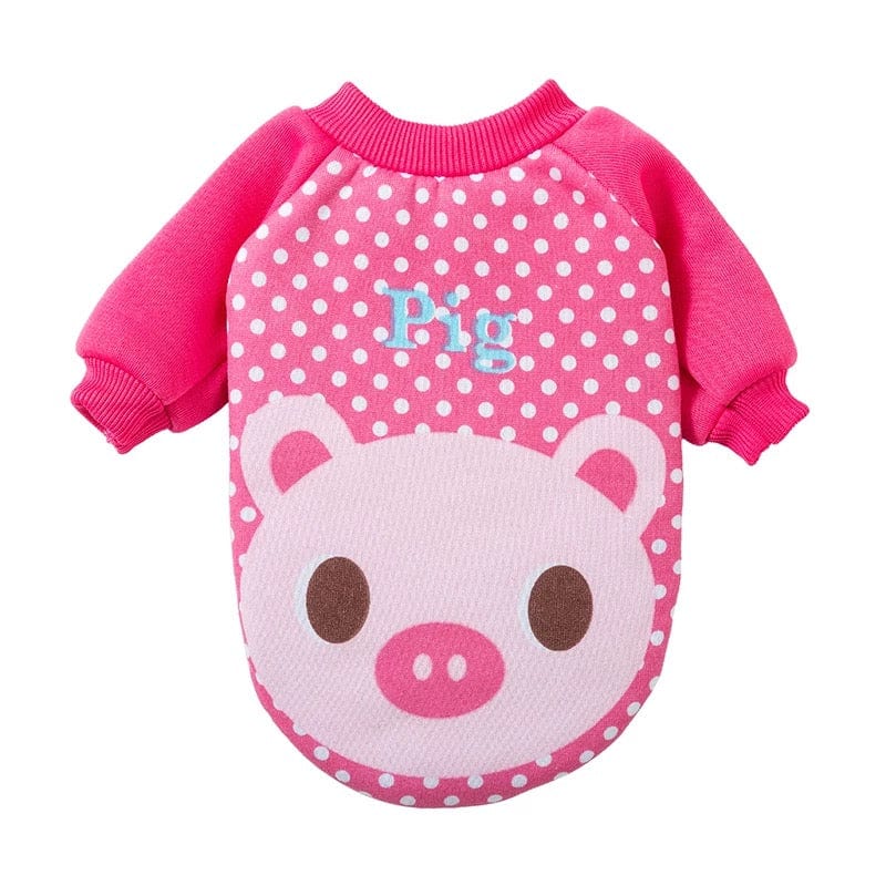 KUTKUT Cute Pig CartoonPrint Fashion Fleece Soft Sweatshirt for Small Puppy/Cat-T-Shirt-kutkutstyle